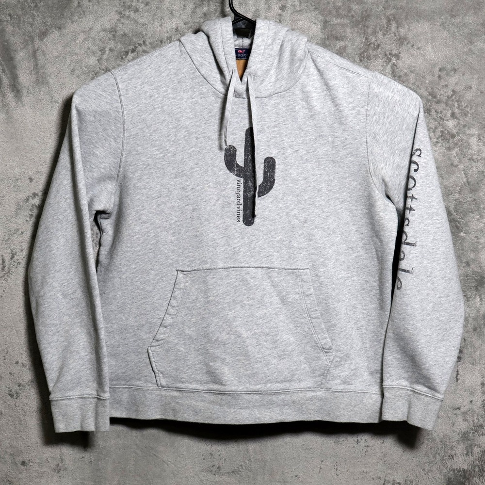 Vineyard Vines Hoodie Mens XL Gray Scottsdale Cactus Desert Pullover Preppy